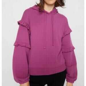 Rebecca Minkoff Purple Ruffle Sleeve Hoodie - Size M